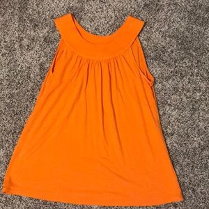 Orange Express halter tank top